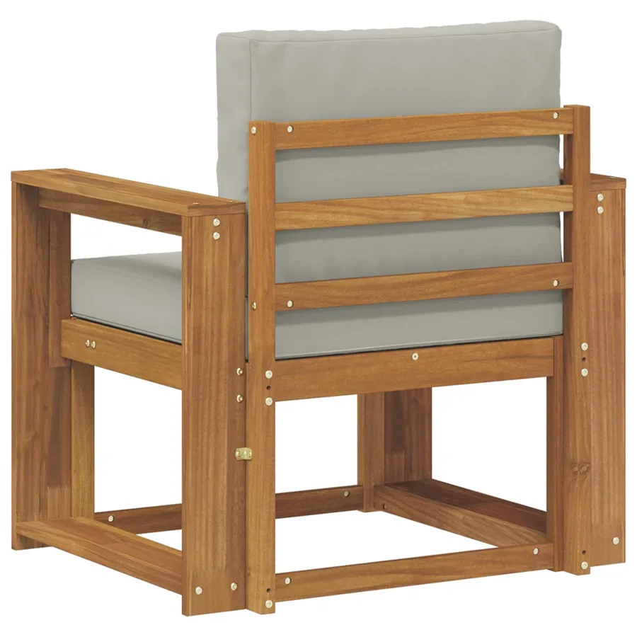 Canapé d’extérieur Bois d'acacia massif et polyester - 5