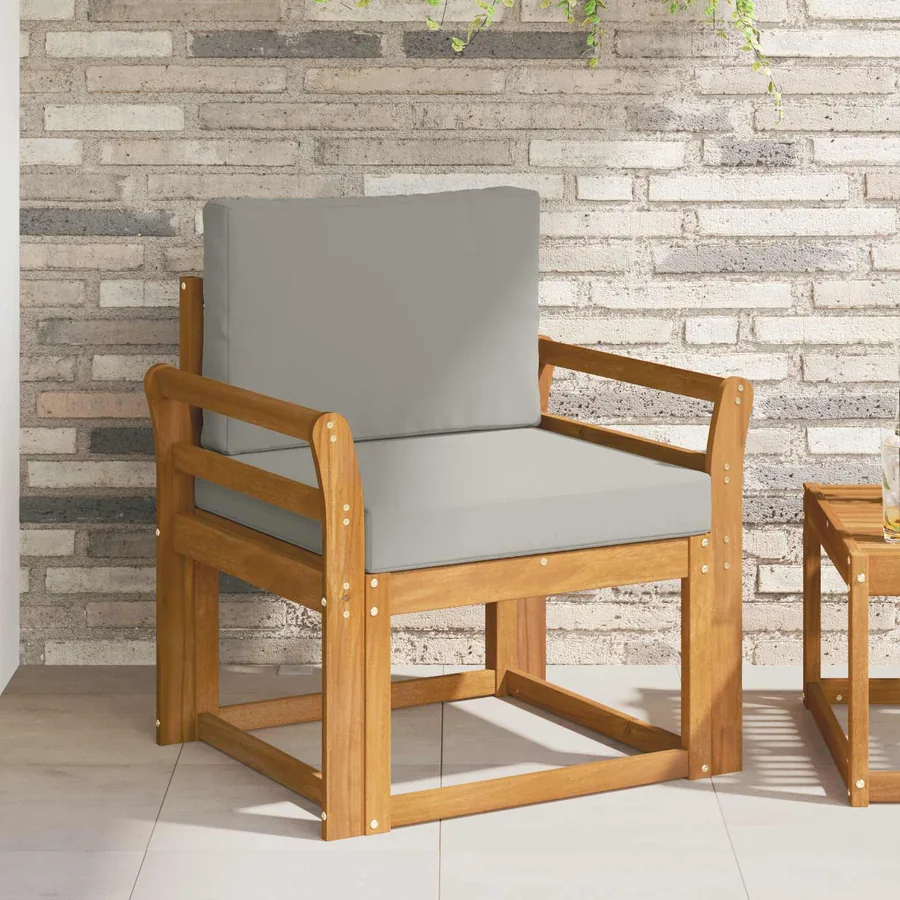 Canapé d’extérieur Bois d'acacia massif et polyester