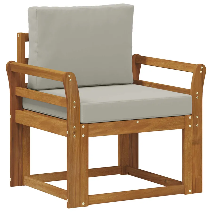 Canapé d’extérieur Bois d'acacia massif et polyester - 2