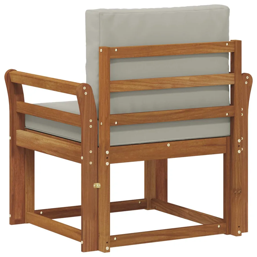 Canapé d’extérieur Bois d'acacia massif et polyester - 5