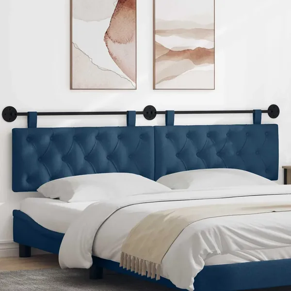 Tête de lit suspendue Bleu Tissu