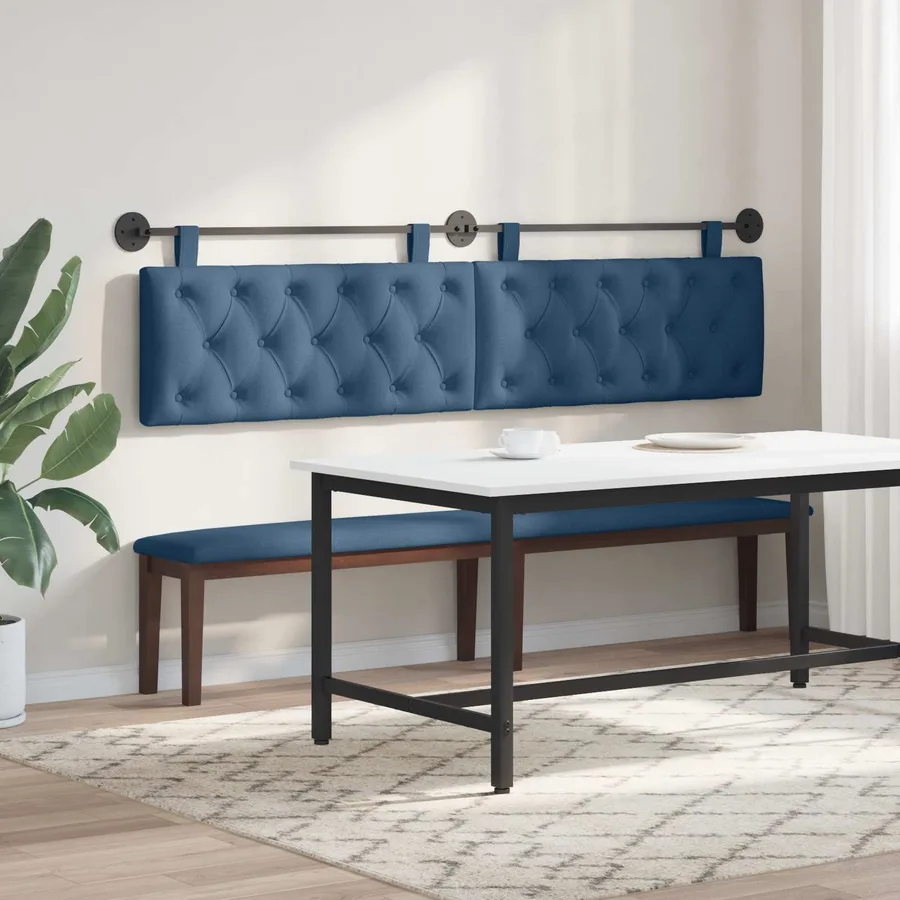 Tête de lit suspendue Bleu Tissu - 4