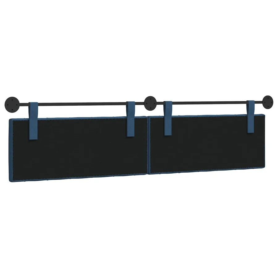 Tête de lit suspendue Bleu Tissu - 7