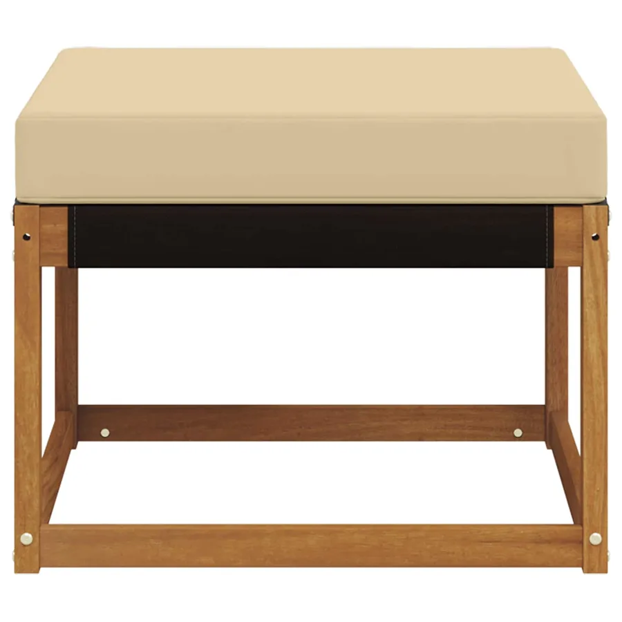Pouf d'Extérieur Bois d'acacia massif et tissu Textilène - 5