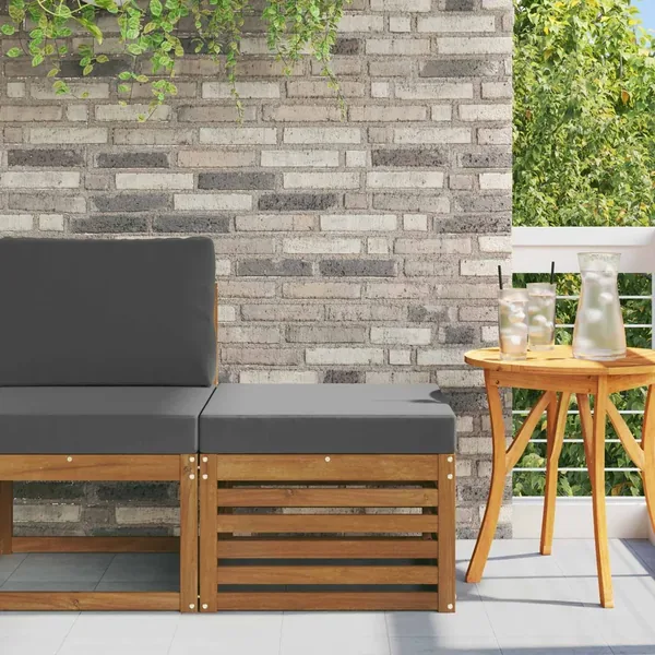 Pouf d'Extérieur Bois d'Acacia Massif Naturel
