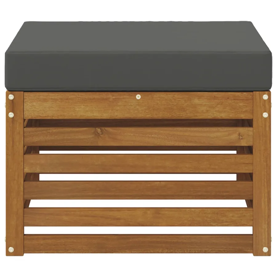 Pouf d'Extérieur Bois d'Acacia Massif Naturel - 3