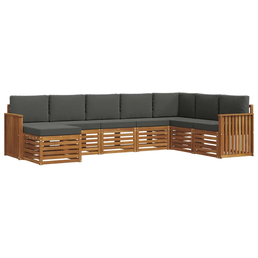 Ensemble de canapés d'extérieur 8 pcs Naturel et Anthracite - 2
