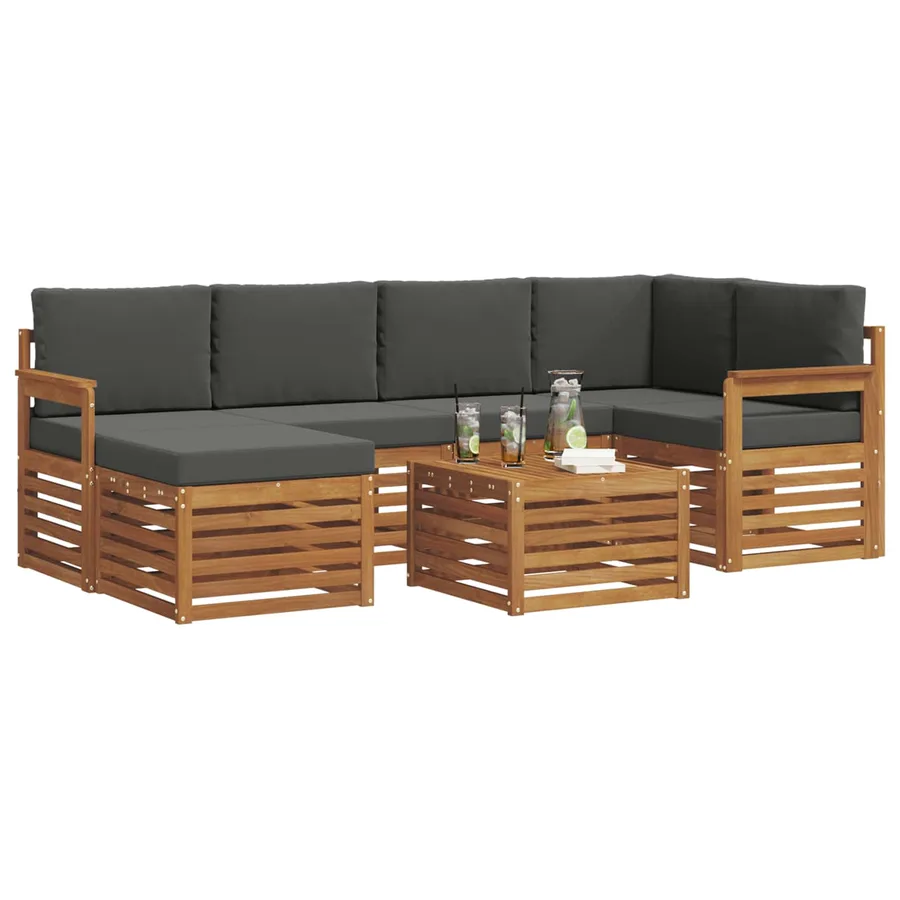 Ensemble de canapé d'angle 7 pcs Naturel et Anthracite - 3