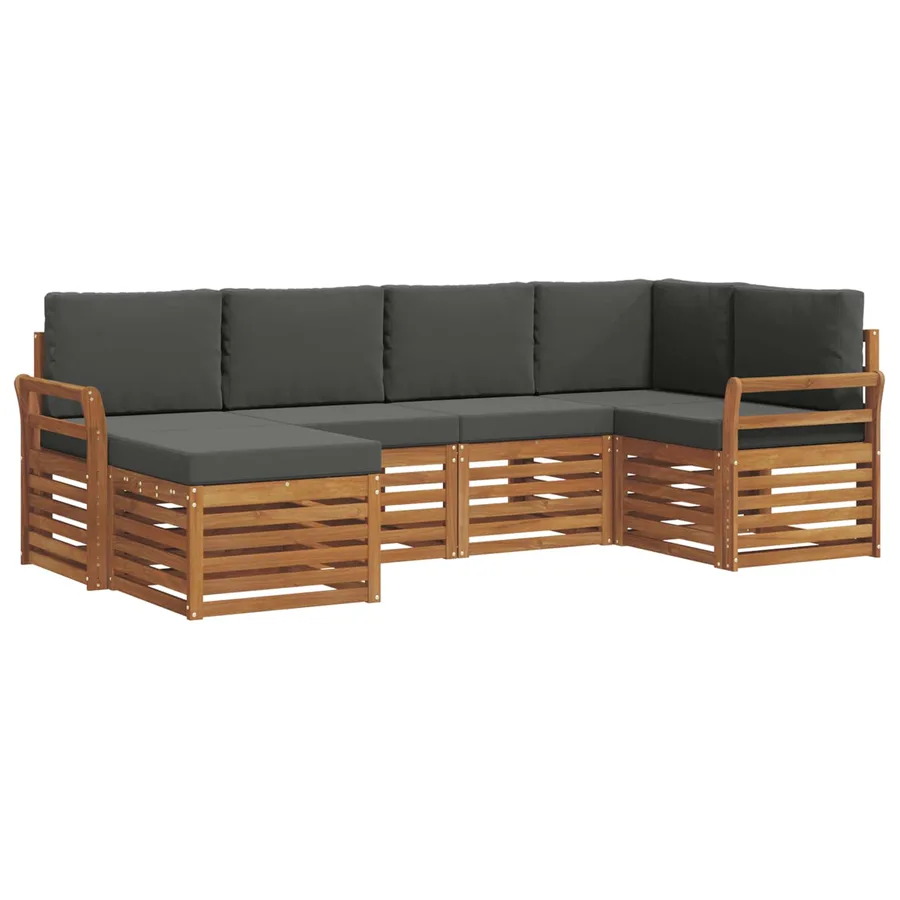 Ensemble de canapé d'angle 6 pcs Naturel et Anthracite - 2