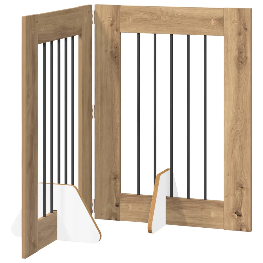 Porte de chien pliable avec supports 2 pcs Chêne artisanal - 2