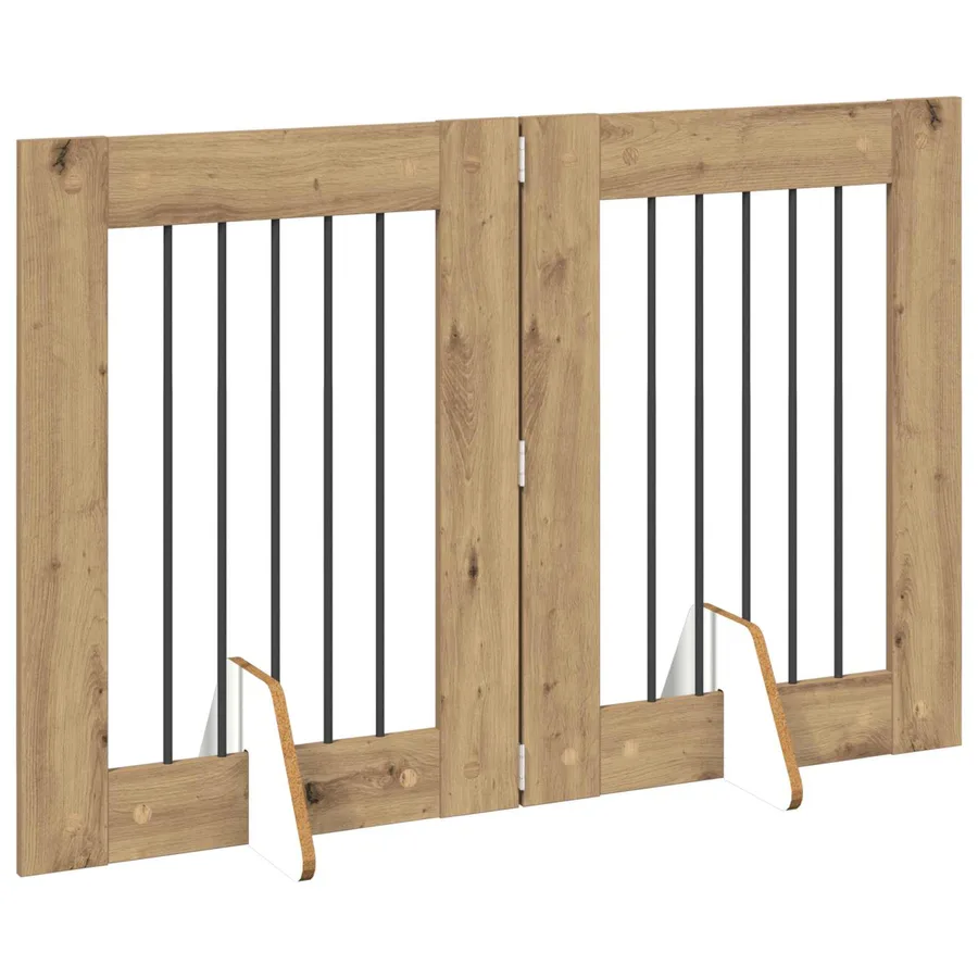 Porte de chien pliable avec supports 2 pcs Chêne artisanal - 3