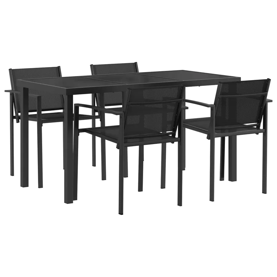 Ensemble de meubles d'extérieur 5 pcs Noir et anthracite - 2