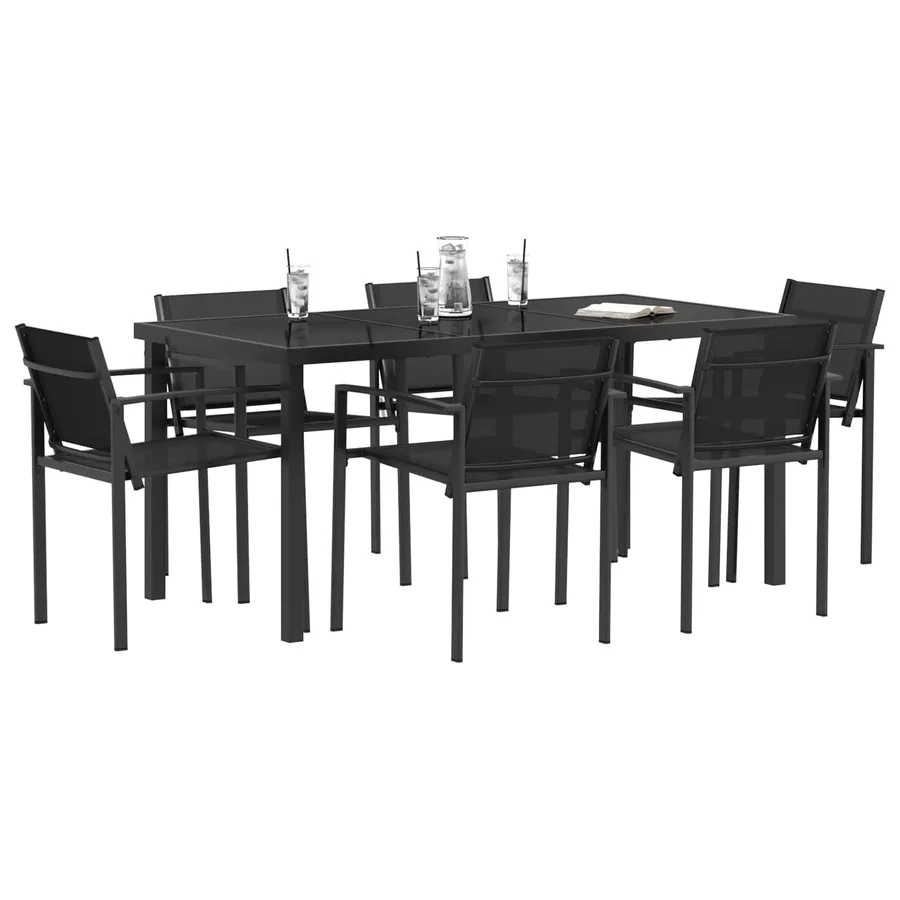 Ensemble de meubles d'extérieur 7 pcs Noir et anthracite - 3