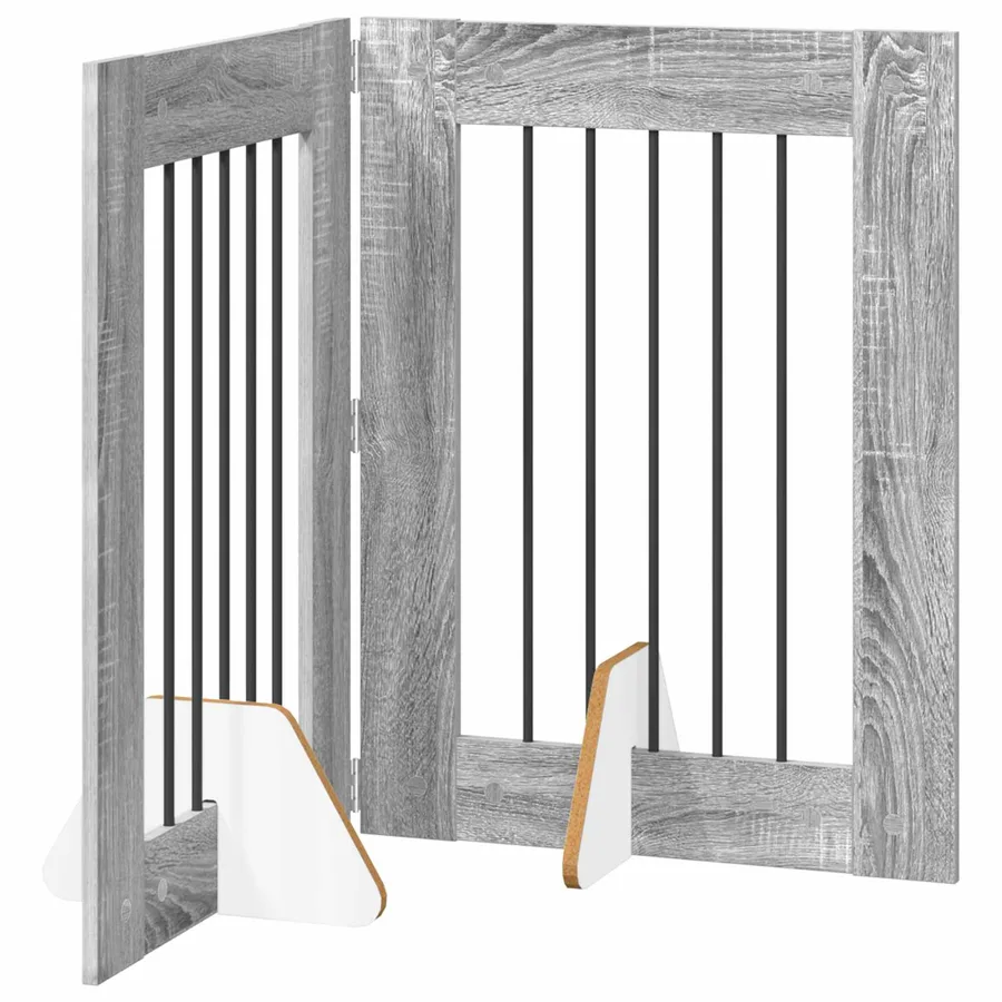 Porte de chien pliable avec supports 2 pcs Sonoma gris 120,5 cm - 2