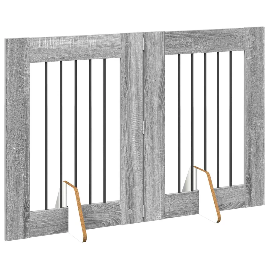 Porte de chien pliable avec supports 2 pcs Sonoma gris 120,5 cm - 3