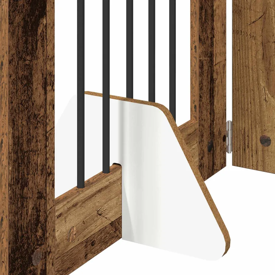 Porte de chien pliable avec supports 6 pcs Bois ancien 362 cm - 5