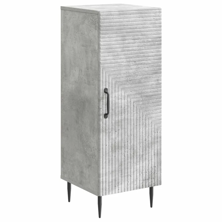 Buffet Gris béton 33 x 34,5 x 89,5 cm Bois d'ingénierie - 2