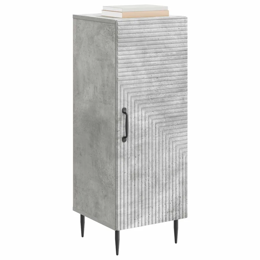 Buffet Gris béton 33 x 34,5 x 89,5 cm Bois d'ingénierie - 3