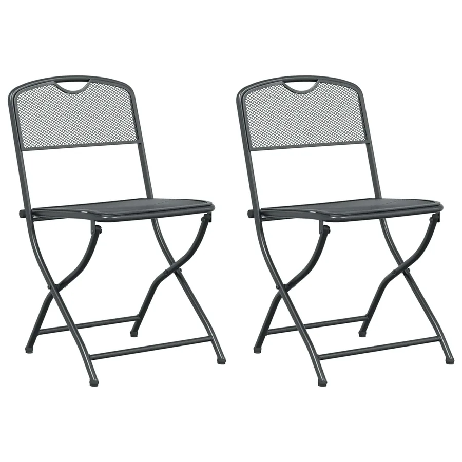Chaises de jardin 2 pcs Anthracite 52,5 x 46 x 82 cm Fer - 2