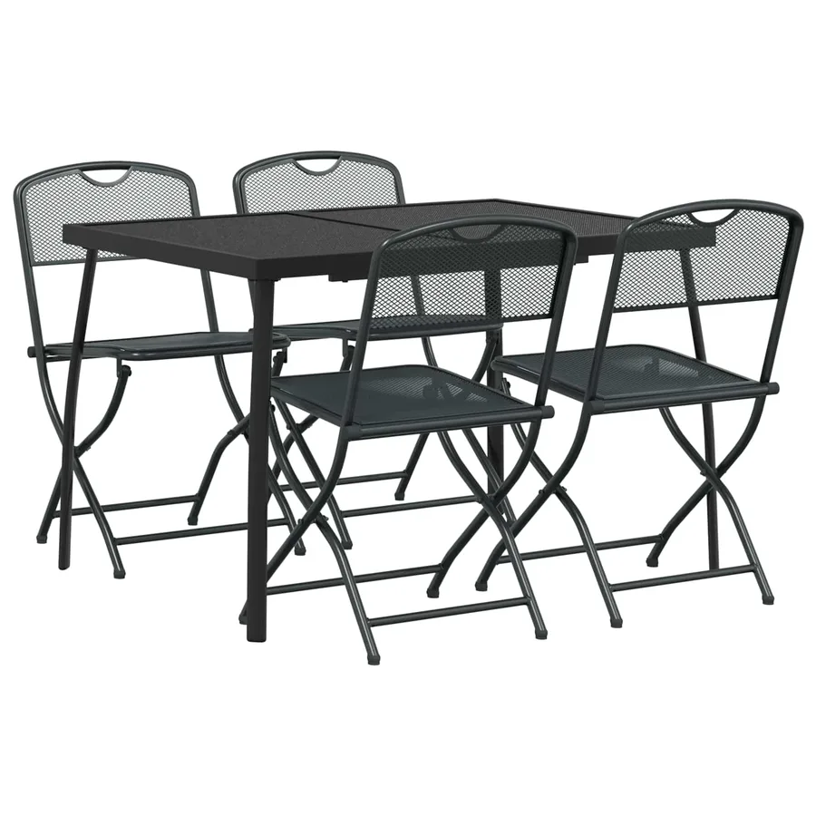 Ensemble de meubles d'extérieur 5 pcs Anthracite Fer et Acier - 2