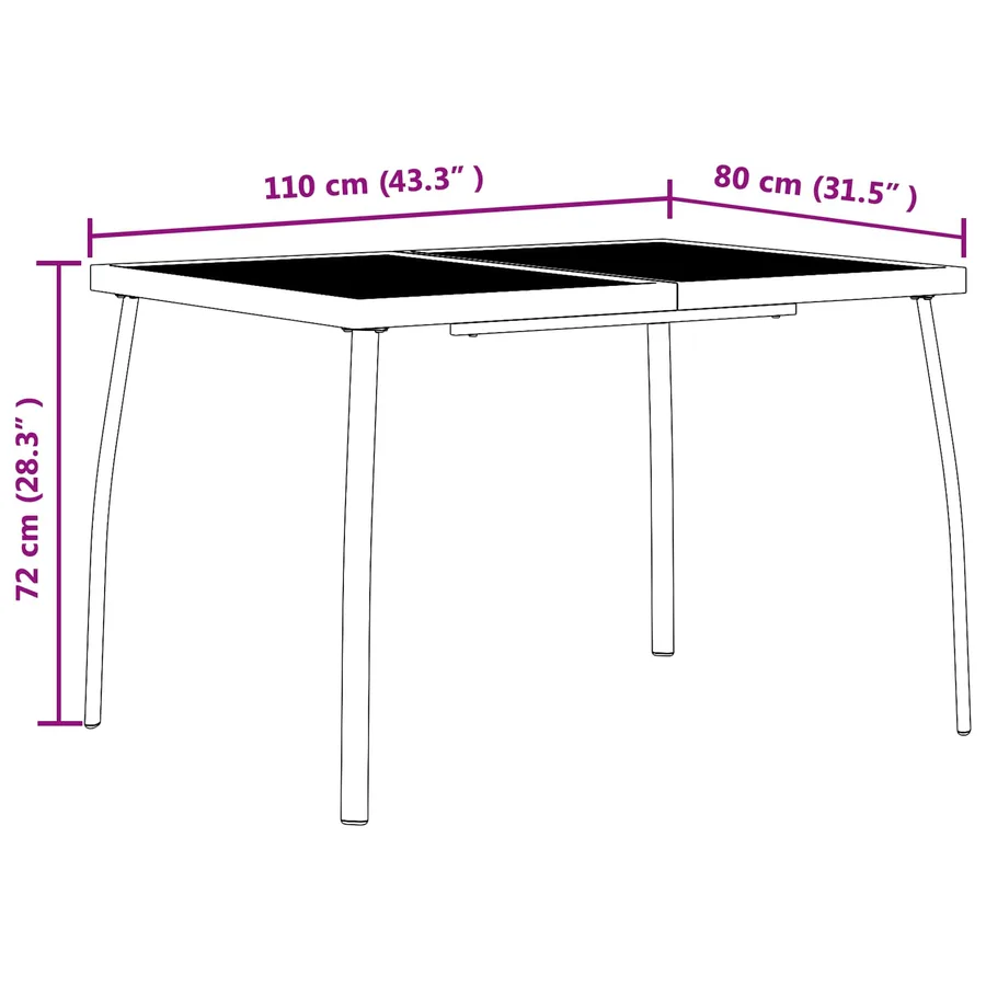 Ensemble de meubles d'extérieur 5 pcs Anthracite Fer et Acier - 8