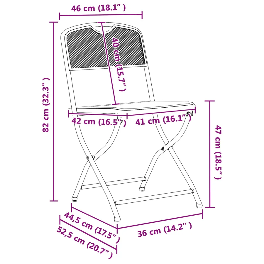 Ensemble de meubles d'extérieur 5 pcs Anthracite Fer et Acier - 9