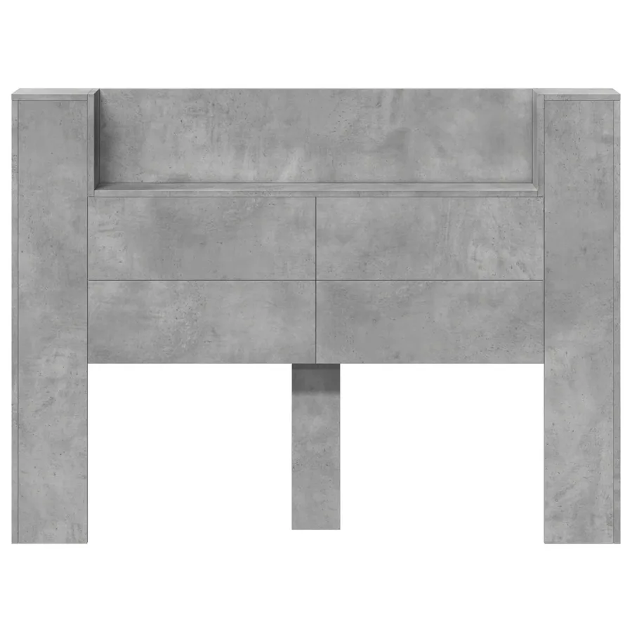 Cabinet de Tête de Lit avec LED Béton 140 x 16,5 x 103,5 cm - 5
