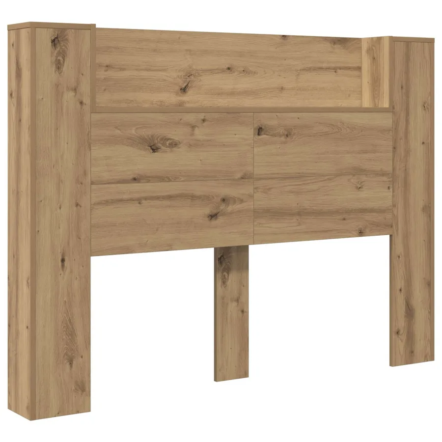 Cabinet de Tête de Lit avec LED Chêne Artisanal - 2