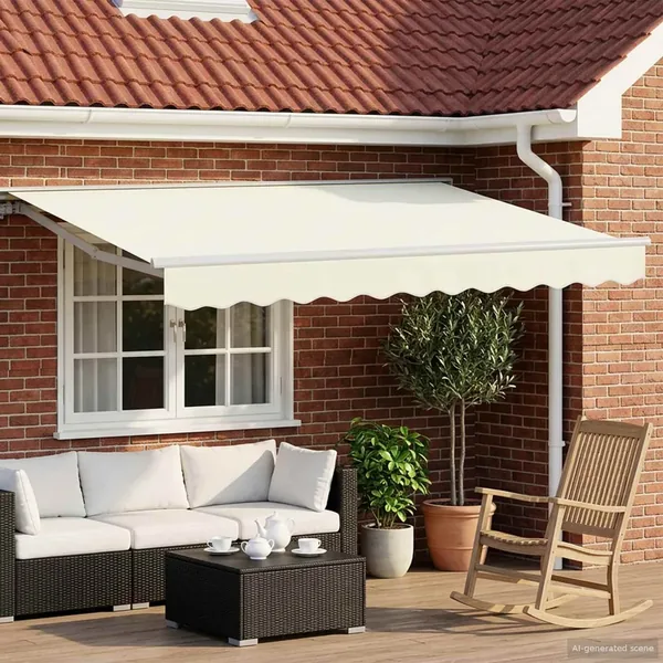 Auvent rétractable manuel Crème 3,5 x 2,5 m