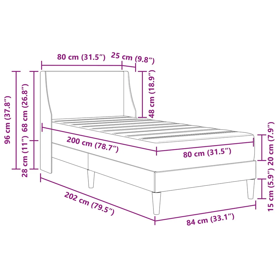 Cadre de lit avec matelas avec tête de lit Polyester - 11