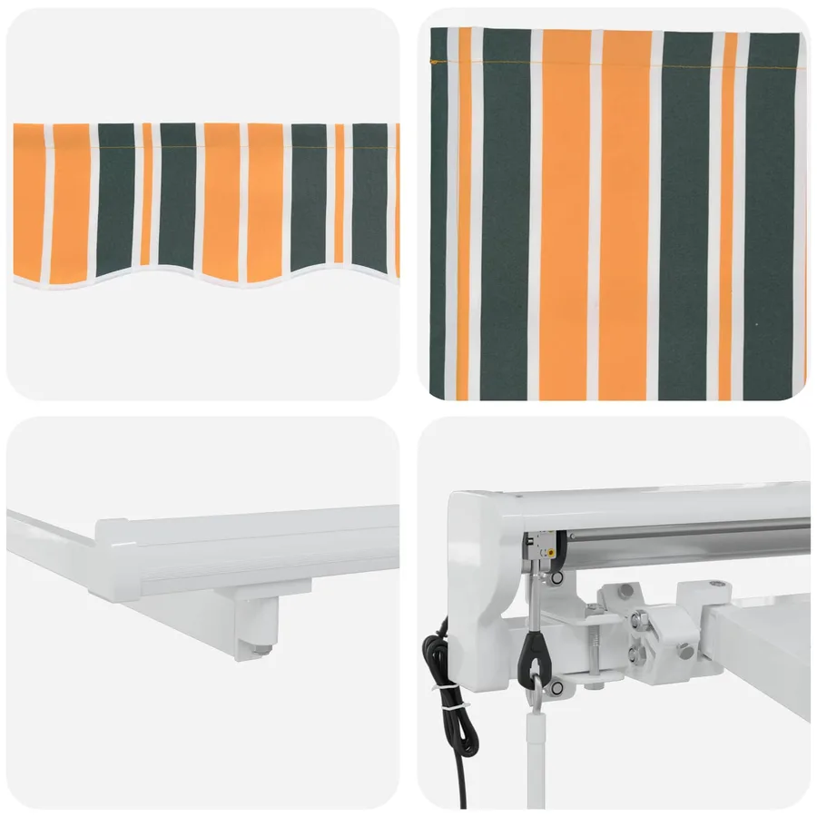 Auvent rétractable électrique Vert, Jaune, Blanc 4,5 × 3 m - 7