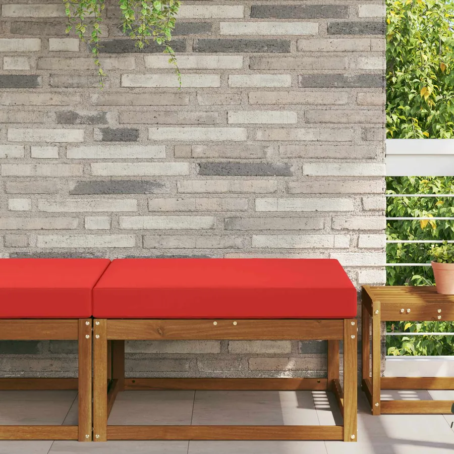 Coussin de canapé d'extérieur Rouge 80 x 80 x 8 cm Polyester