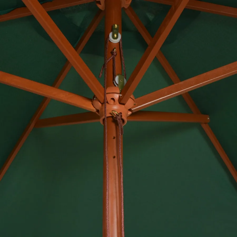 Parasol avec poteau en bois 270 x 270 cm Vert - 4