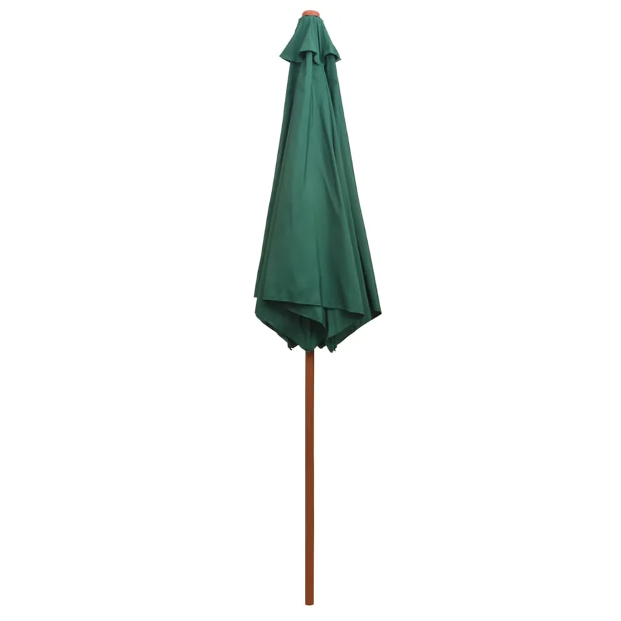 Parasol avec poteau en bois 270 x 270 cm Vert - 5