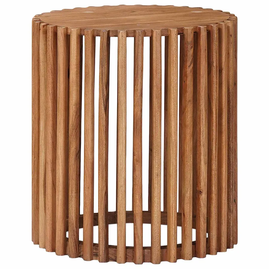 Ensemble de Tables de Chevet Artisanales 2 pcs Marron Teck - 4