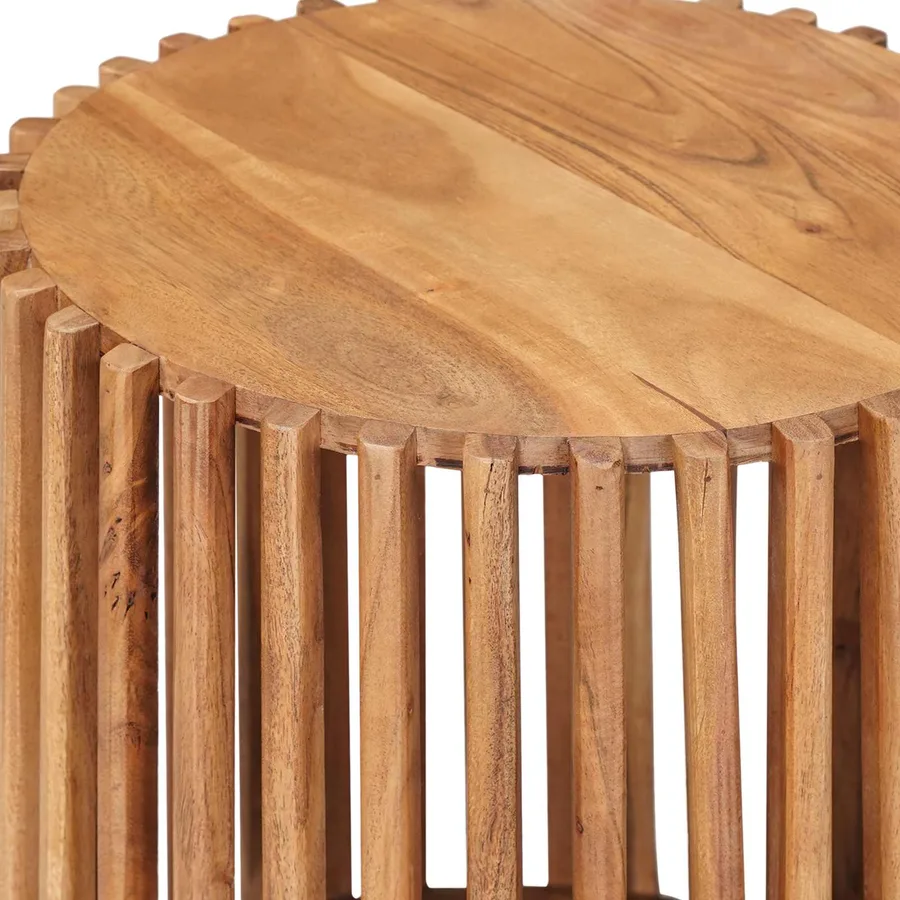 Ensemble de Tables de Chevet Artisanales 2 pcs Marron Teck - 8