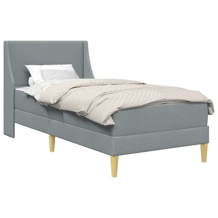 Cadre de lit avec matelas Gris clair 80x 200 cm Polyester - 2