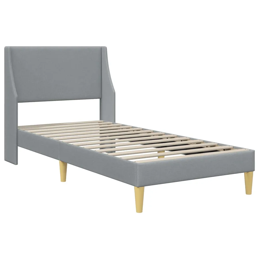 Cadre de lit avec matelas Gris clair 80x 200 cm Polyester - 4