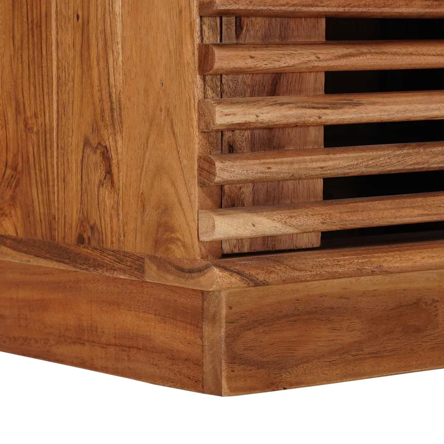 Table de chevet faite main Marron Teck 40 x 30 x 60 cm - 10