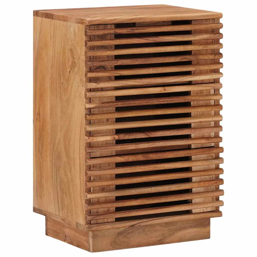 Table de chevet faite main Marron Teck 40 x 30 x 60 cm - 2
