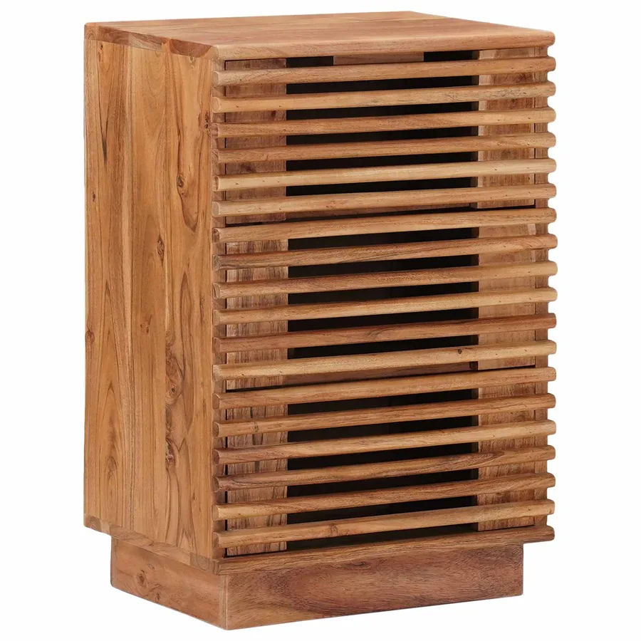 Table de chevet faite main Marron Teck 40 x 30 x 60 cm - 3