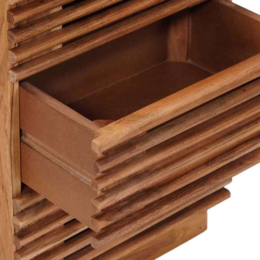 Table de chevet faite main Marron Teck 40 x 30 x 60 cm - 9