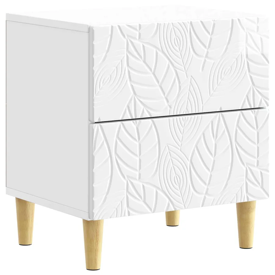 Table de chevet Blanc brillant 43 x 34,5 x 48 cm - 2