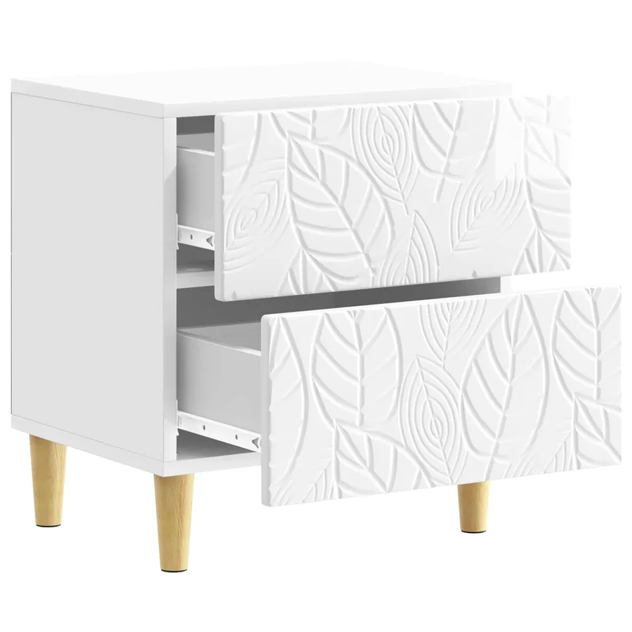 Table de chevet Blanc brillant 43 x 34,5 x 48 cm - 3