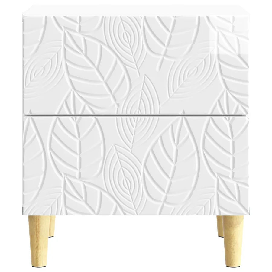 Table de chevet Blanc brillant 43 x 34,5 x 48 cm - 4