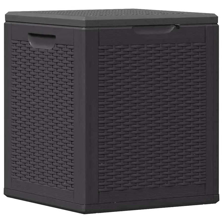 Boîte de rangement de jardin 90 L Noir PP Rotin - 2