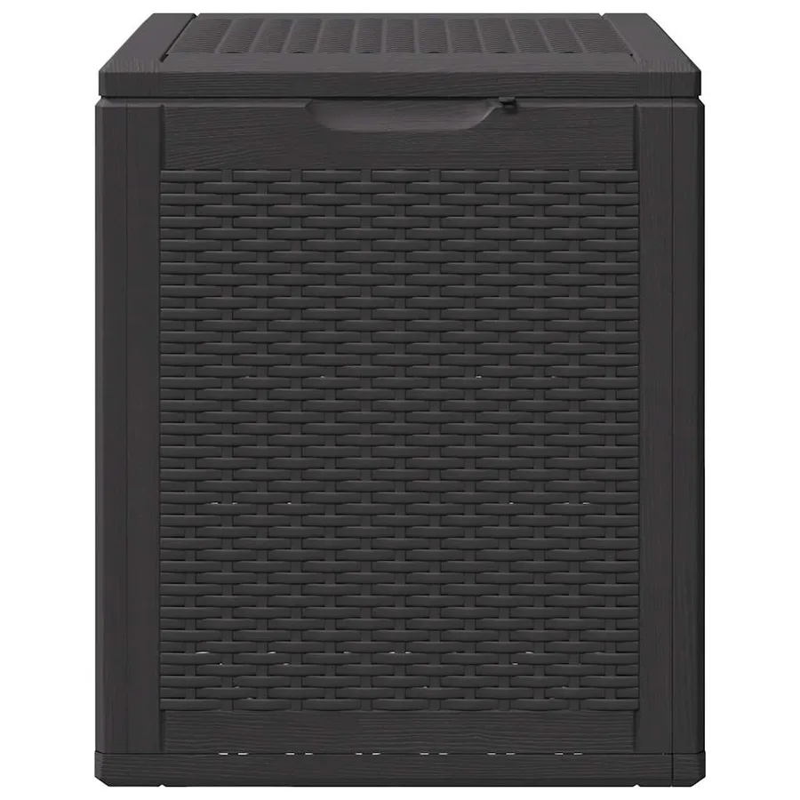 Boîte de rangement de jardin 90 L Noir PP Rotin - 3