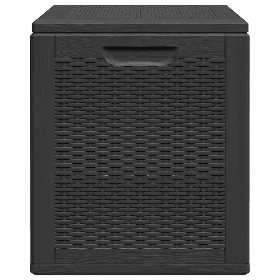 Boîte de rangement de jardin 90 L Noir PP Rotin - 5