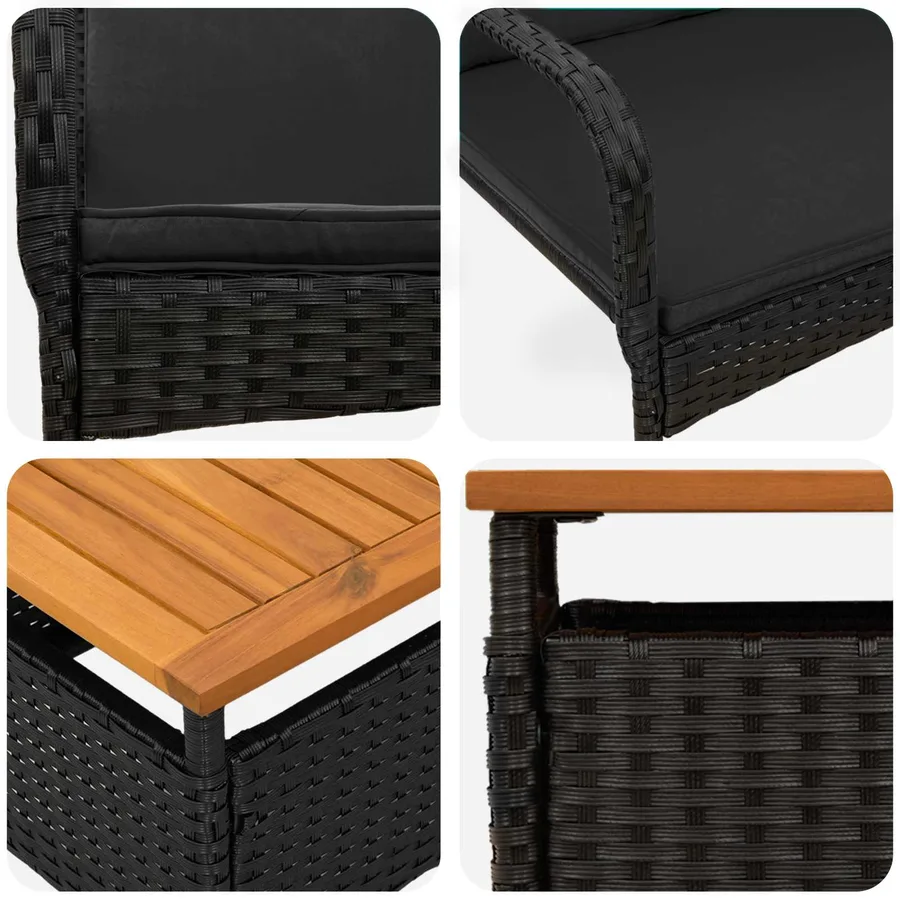 Ensemble de jardin avec coussin acier - 7