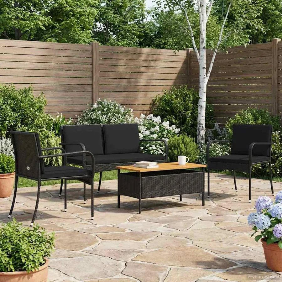 Ensemble de jardin avec coussin acier